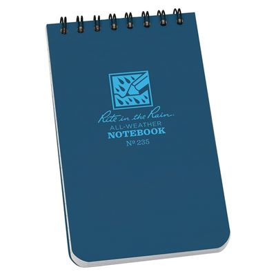 Blok vodoodolný TOP-SPIRAL 3x5" Notebook malý BLUE