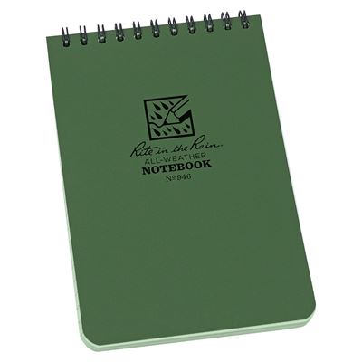 Blok vodeodolný Notebook TOP-SPIRAL 4x6" ZELENÝ