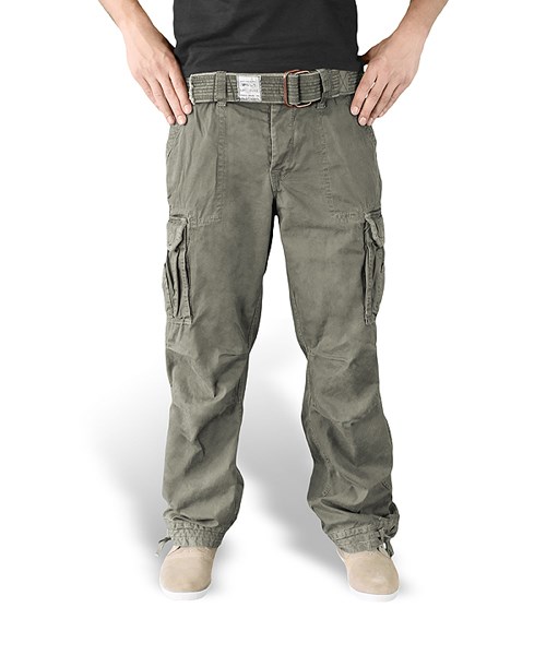 Nohavice PREMIUM VINTAGE OLIV SURPLUS 05-3597-01 L-11