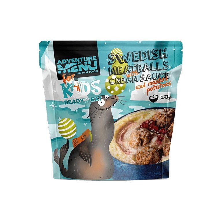 Švédske mäsové guličky s krémovou omáčkou - ADM detské sterilizované hotové jedlo ADVENTURE MENU AM101 L-11
