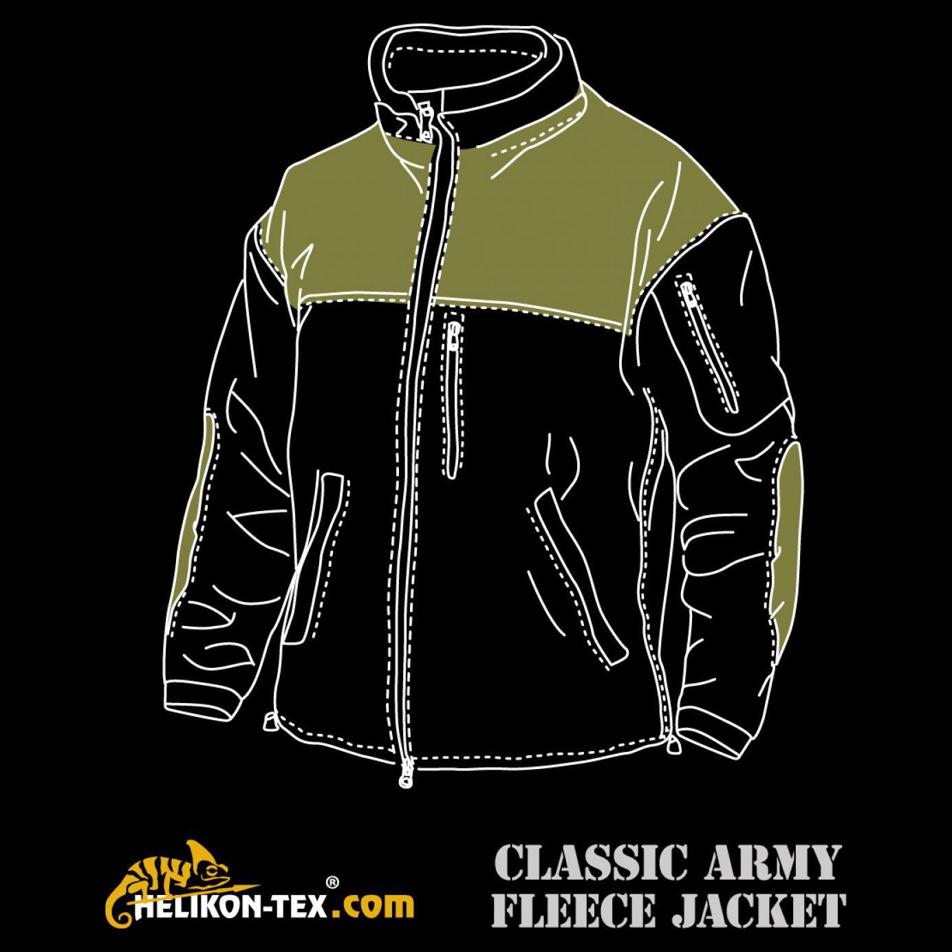 Bunda CLASSIC ARMY fleece ČIERNA Helikon-Tex® BL-CAF-FL-01 L-11