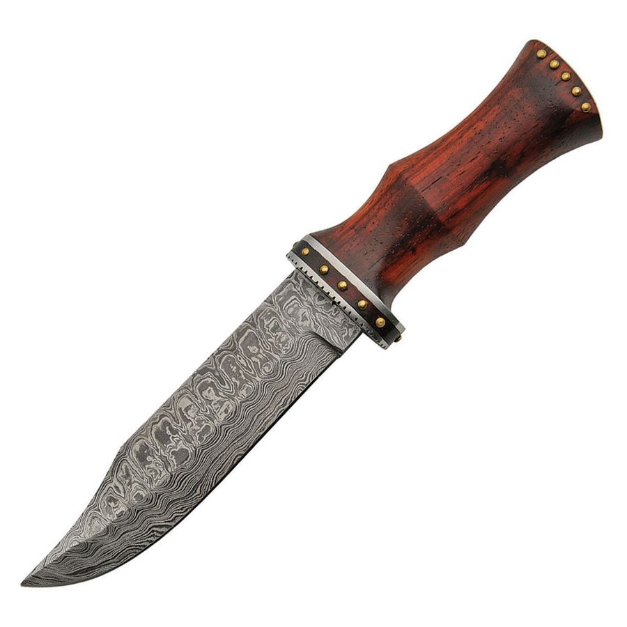 Nôž s pevnou čepeľou DAMASCUS BOWIE drevená rukoväť