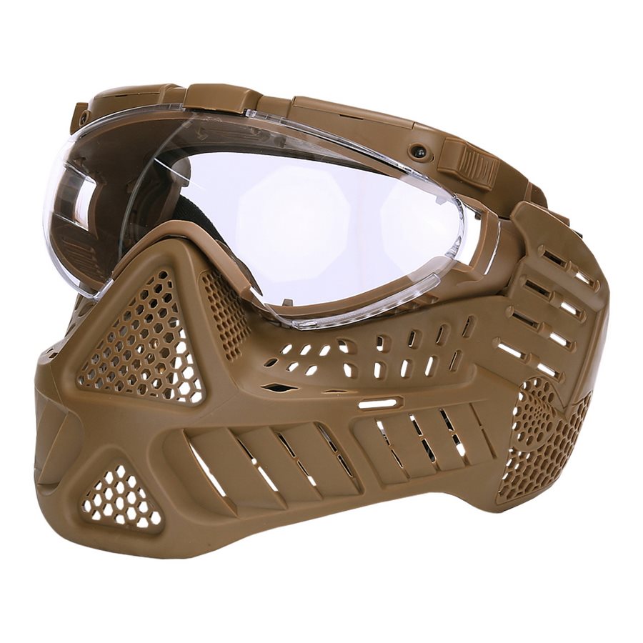 Maska ochranná PAINTBALL LED KHAKI FOSTEX ST11-2C L-11
