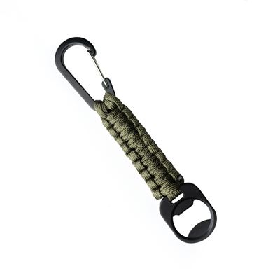 Kľúčenka PARACORD s karabínou a otváračom na fľaše ZELENÁ