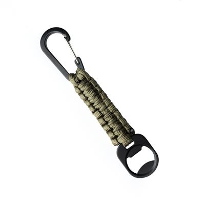 Kľúčenka PARACORD s karabínou a otváračom na fľaše TAN