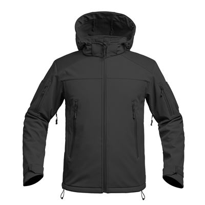 Bunda FIGHTER V2 softshell s kapucňou ČIERNA