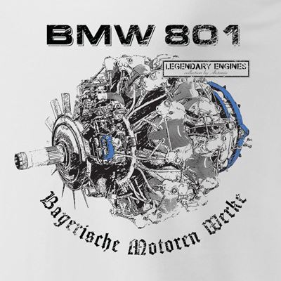 Tričko s leteckým motorom BMW 801 BIELE ANTONIO® 0214911 2
