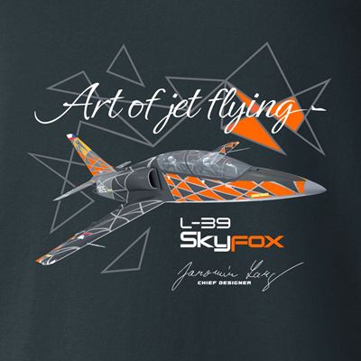 Tričko s ľahkým bojovým lietadlom L-39 SKYFOX ŠEDÉ ANTONIO® 0214991 2