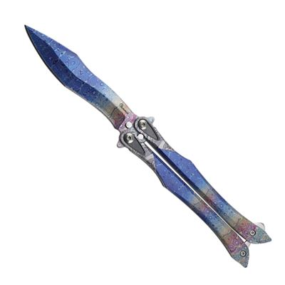 Nôž motýlik blue 3D balisong
