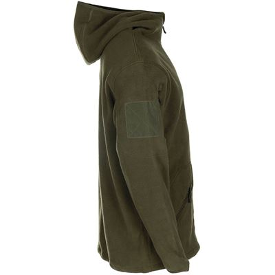 Mikina FLEECE na zips s kapucňou TACTICAL ZELENÁ