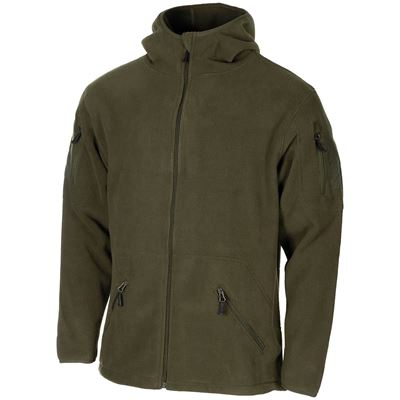 Mikina FLEECE na zips s kapucňou TACTICAL ZELENÁ