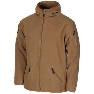 Mikina FLEECE na zips s kapucňou TACTICAL COYOTE