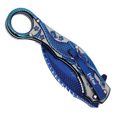 Nôž zatvárací MERMAID karambit MODRÝ ElitEdge 10-A120BL 2