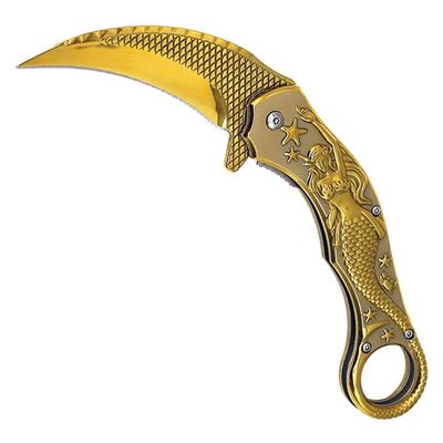 Nôž zatvárací MERMAID karambit ZLATÝ