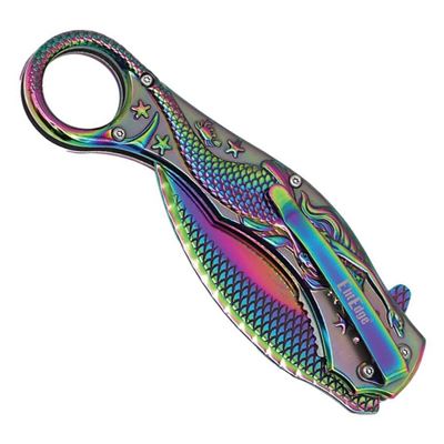 Nôž zatvárací MERMAID karambit DUHOVÝ ElitEdge 10-A120RB 2