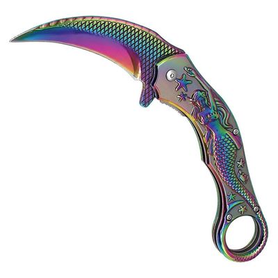 Nôž zatvárací MERMAID karambit DUHOVÝ