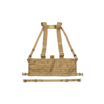 Vesta chest rig MOLLE PALS ľahká väzba 600D COYOTE
