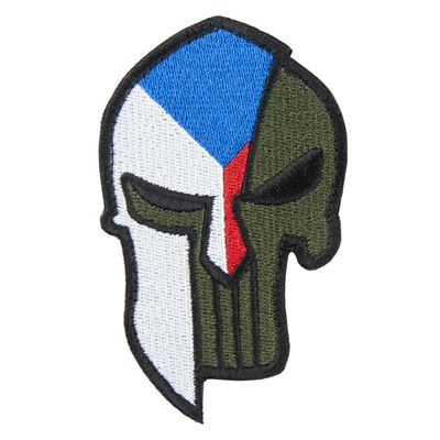 Nášivka vlajka ČR + SPARTAN PUNISHER velcro FAREBNÁ