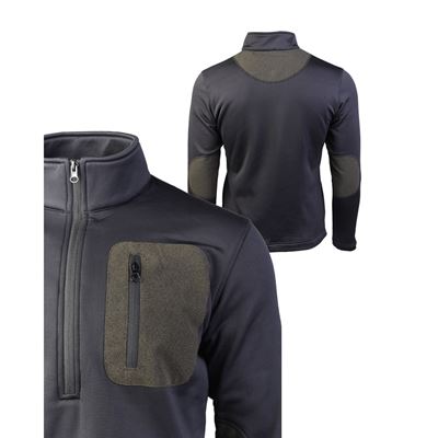 Mikina THERMO-FLEECE ¾ ZIP ČIARNA