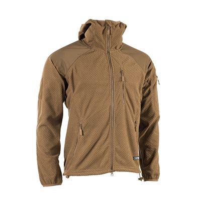 Mikina zips s kapucňou fleece DELTA COYOTE