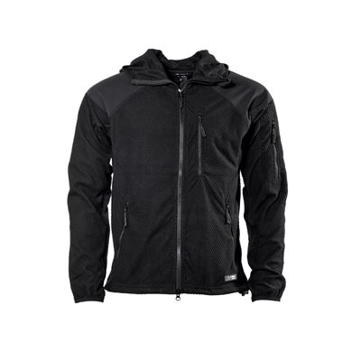 Mikina zips s kapucňou fleece DELTA ČIERNA