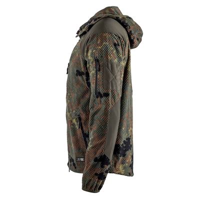 Mikina zips s kapucňou fleece DELTA FLECKTARN