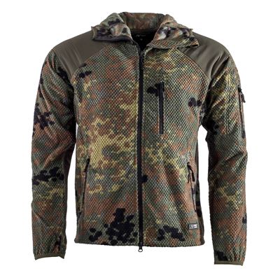 Mikina zips s kapucňou fleece DELTA FLECKTARN