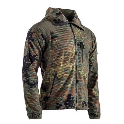 Mikina zips s kapucňou fleece DELTA FLECKTARN