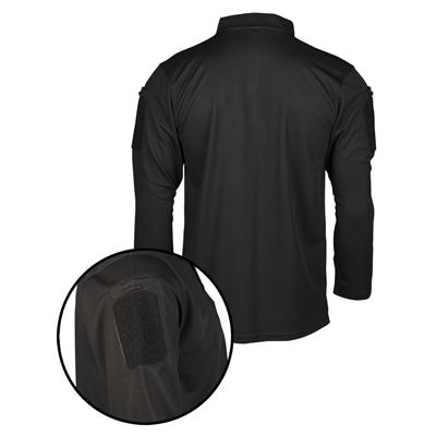 TACTICAL QUICK DRY tričko s dlhým rukávom/polo tričko ČIERNÁ