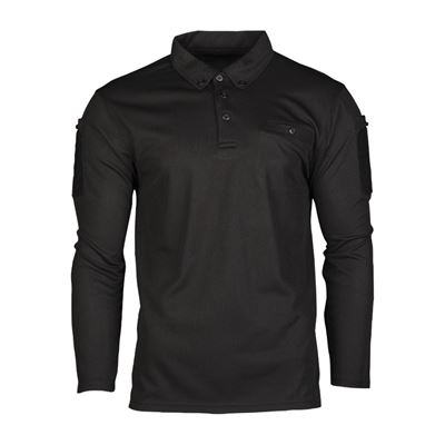 TACTICAL QUICK DRY tričko s dlhým rukávom/polo tričko ČIERNÁ