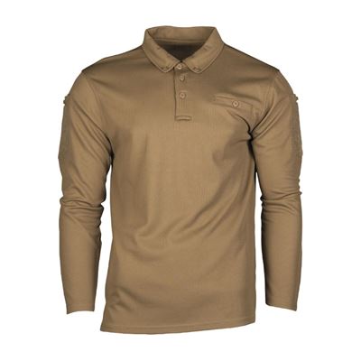 TACTICAL QUICK DRY tričko s dlhým rukávom/polo tričko COYOTE