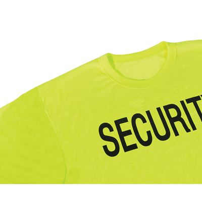 Tričko s dvoma nápismi SECURITY REFLEXNÁ ZELENÁ