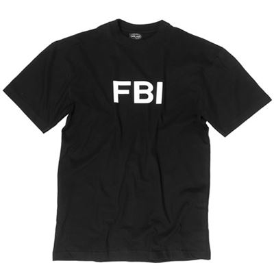 Tričko krátky rukáv s nápisom 'FBI' ČIERNE