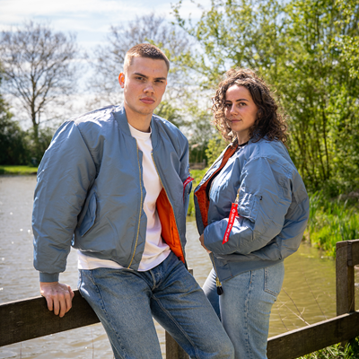 Pilotná bunda US MA1 BOMBER Vintage denim SVETLO MODRÁ FOSTEX 1214011-VD 3