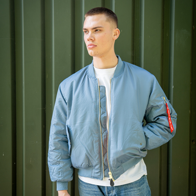 Pilotná bunda US MA1 BOMBER Vintage denim SVETLO MODRÁ FOSTEX 1214011-VD 8