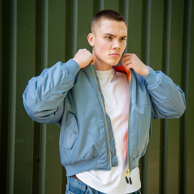 Pilotná bunda US MA1 BOMBER Vintage denim SVETLO MODRÁ FOSTEX 1214011-VD 7