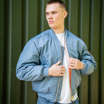 Pilotná bunda US MA1 BOMBER Vintage denim SVETLO MODRÁ FOSTEX 1214011-VD 6