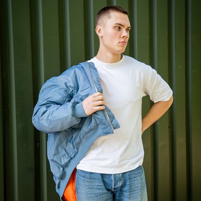 Pilotná bunda US MA1 BOMBER Vintage denim SVETLO MODRÁ FOSTEX 1214011-VD 5