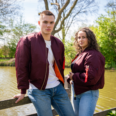 Pilotná bunda US MA1 BOMBER MAROON – FIALOVÁ FOSTEX 1214011-M 4
