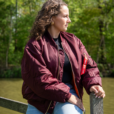 Pilotná bunda US MA1 BOMBER MAROON – FIALOVÁ FOSTEX 1214011-M 3