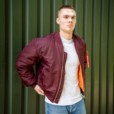 Pilotná bunda US MA1 BOMBER MAROON – FIALOVÁ FOSTEX 1214011-M 5