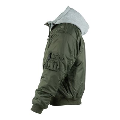Bunda bomber MA-1 s kapucňou ZELENÁ