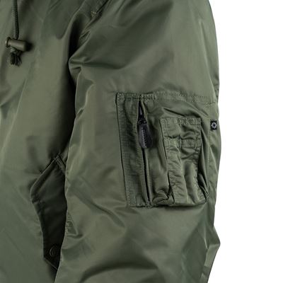 Bunda bomber MA-1 s kapucňou ZELENÁ