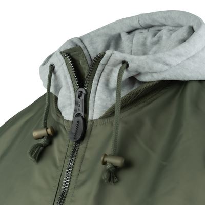 Bunda bomber MA-1 s kapucňou ZELENÁ