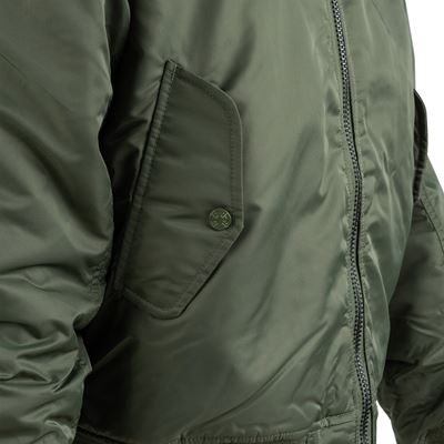Bunda bomber MA-1 s kapucňou ZELENÁ