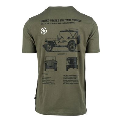 Tričko Willys MB Badge WWII UTILITY VEHICLE ZELENÉ