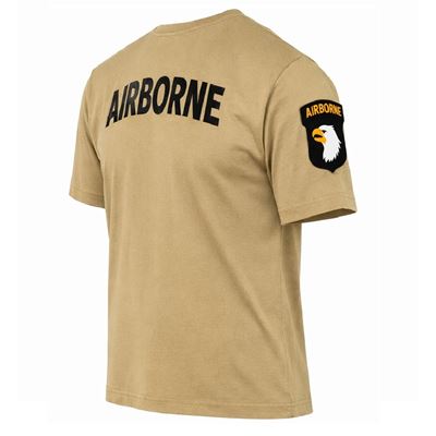 Tričko AIRBORNE s nášivkou 101. divízie na rukáve SAND