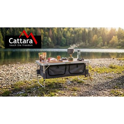 Stôl skladací kempingový - doska umakart imitácia dreva Cattara 13481 3