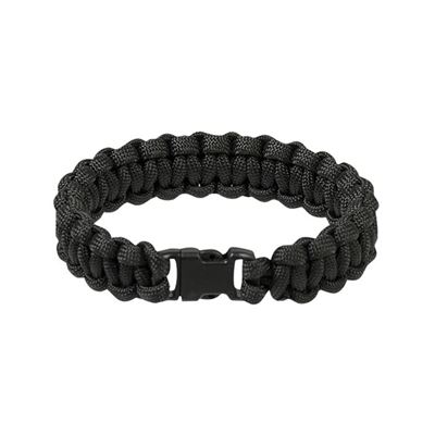 Náramok pletený PARACORD 15mm ČIERNY