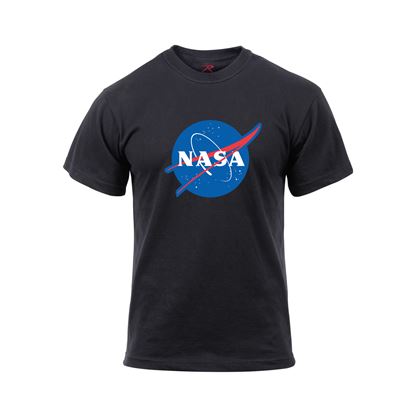 Tričko so znakom NASA ČIERNE